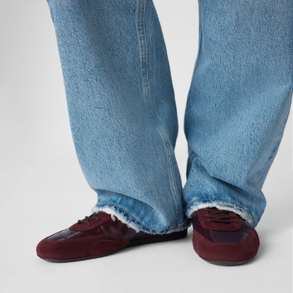 Dark Merlot Jimmy Choo Sunny Trainers, view 3 | Sneakers