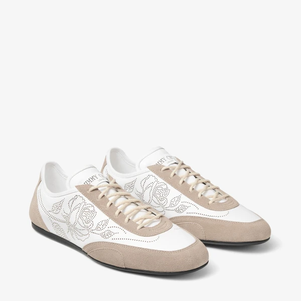 White and Stone Jimmy Choo Sunny Trainers, view 3 | Sneakers