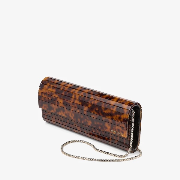 Tortoiseshell Jimmy Choo Sweetie Clutch Bag, view 3 | Clutch Bags