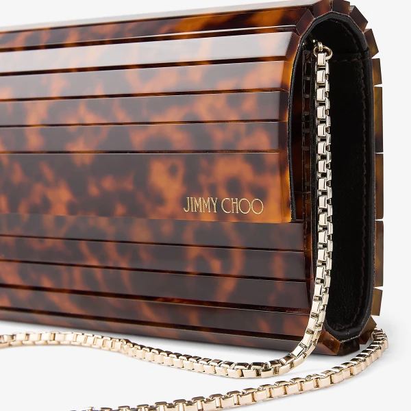 Tortoiseshell Jimmy Choo Sweetie Clutch Bag, view 4 | Clutch Bags