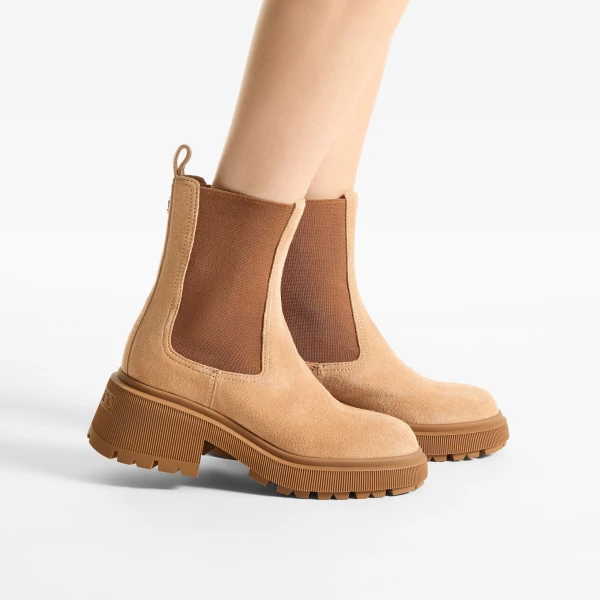 Toffee Jimmy Choo Tamia Chelsea Flat, view 2 | Boots