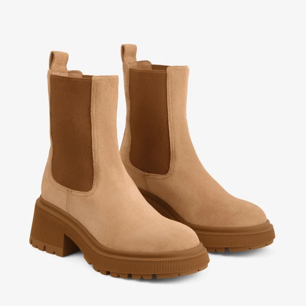 Toffee Jimmy Choo Tamia Chelsea Flat, view 3 | Boots