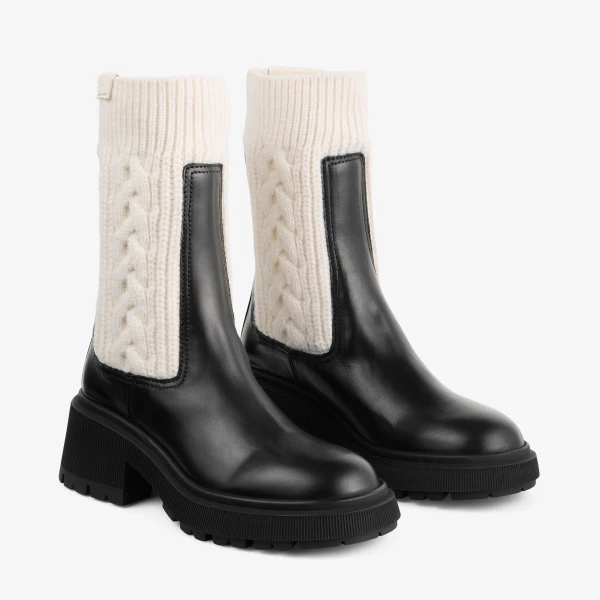 Black and Latte Jimmy Choo Tamia Flat, view 3 | Boots