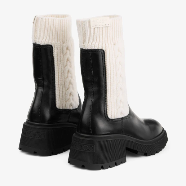 Black and Latte Jimmy Choo Tamia Flat, view 5 | Boots