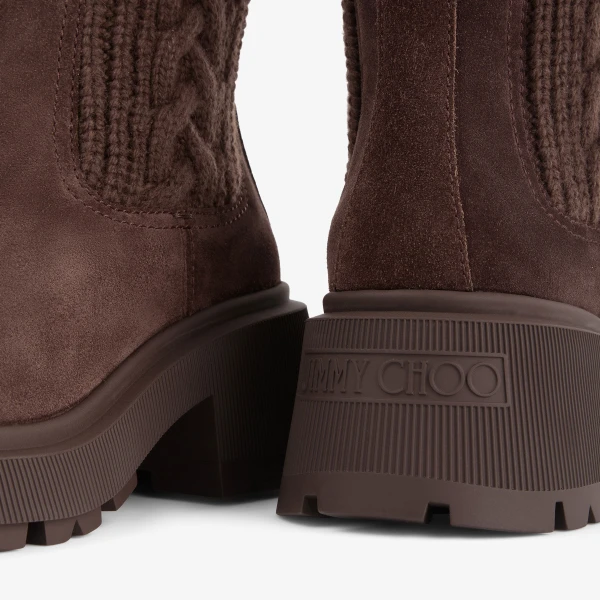 Chocolate Jimmy Choo Tamia Flat, view 4 | Boots