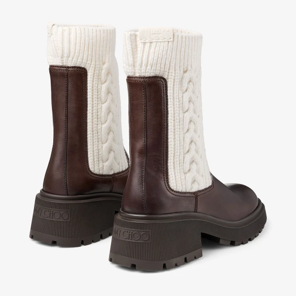 Chocolate and Latte Jimmy Choo Tamia Flat, view 4 | Boots