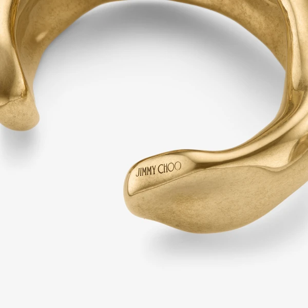 Gold Jimmy Choo Textured Bracelet, view 3 | Bracelets