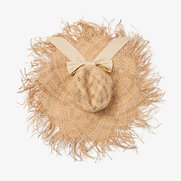 Natural Jimmy Choo Thalia Large Hat, view 3 | Hats