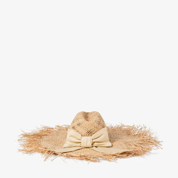 Natural Jimmy Choo Thalia Large Hat, view 4 | Hats