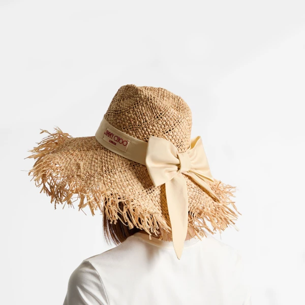 Natural Jimmy Choo Thalia Small Hat, view 2 | Hats