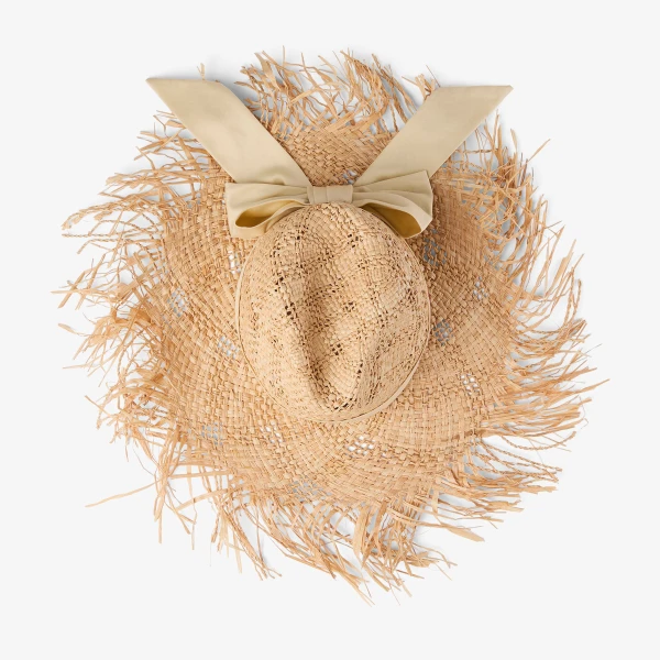 Natural Jimmy Choo Thalia Small Hat, view 3 | Hats