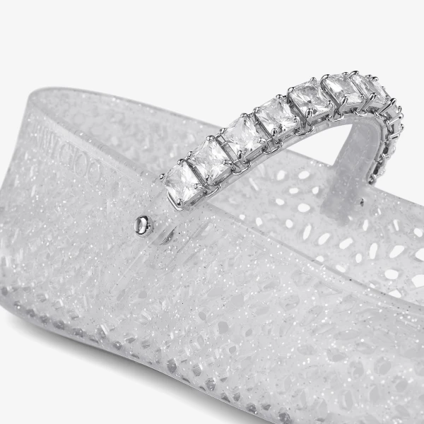 Clear, Silver Mix and Crystal Jimmy Choo The Jelly Flats, view 4 | Flats