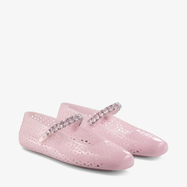 Cotton Candy and Silver Mix Jimmy Choo The Jelly Flats, view 3 | Flats