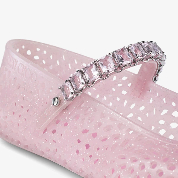 Cotton Candy and Silver Mix Jimmy Choo The Jelly Flats, view 4 | Flats