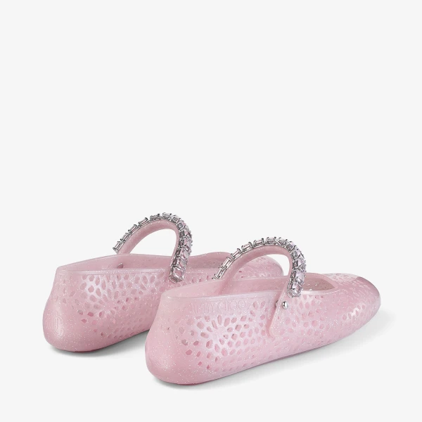 Cotton Candy and Silver Mix Jimmy Choo The Jelly Flats, view 6 | Flats