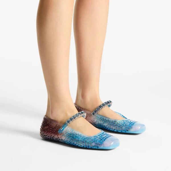 Denim Jimmy Choo The Jelly Flats, view 2 | Flats
