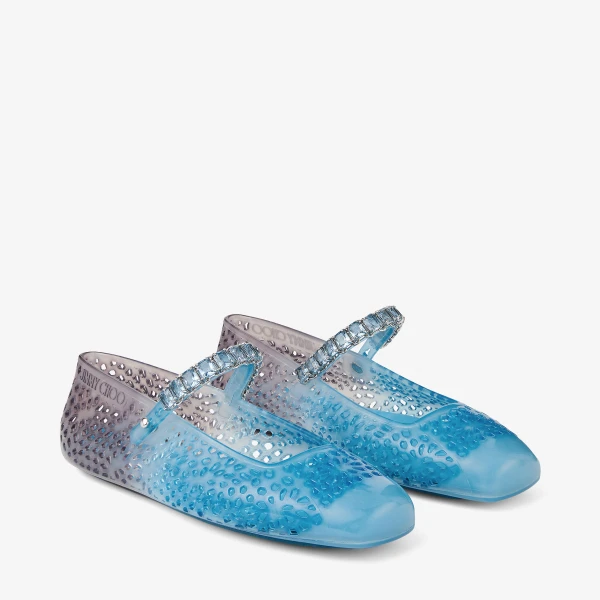 Denim Jimmy Choo The Jelly Flats, view 3 | Flats
