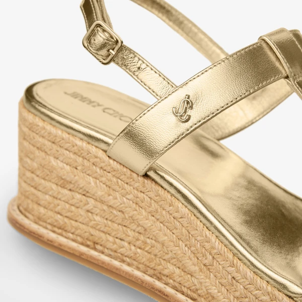 Gold Jimmy Choo Theia Wedge 60, view 4 | Sandals