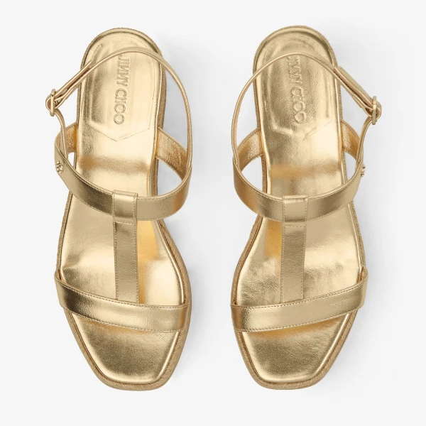 Gold Jimmy Choo Theia Wedge 60, view 5 | Sandals