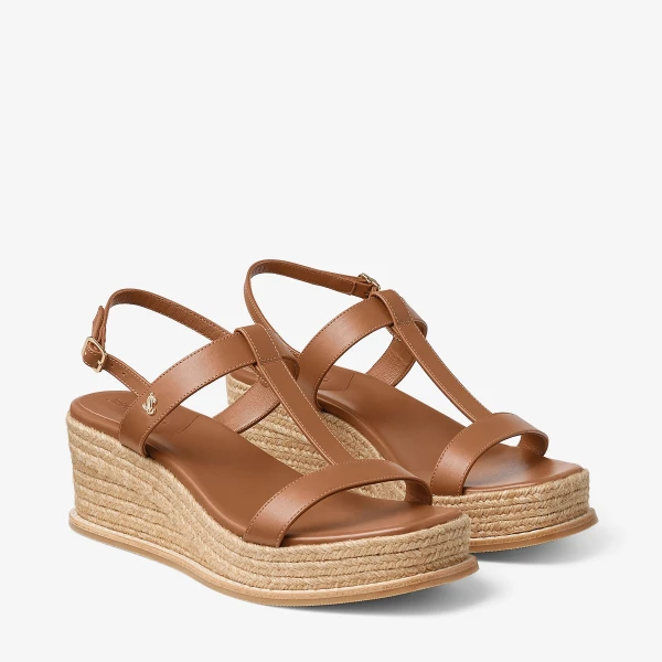 TAN Jimmy Choo Theia Wedge 60, view 2 | Sandals