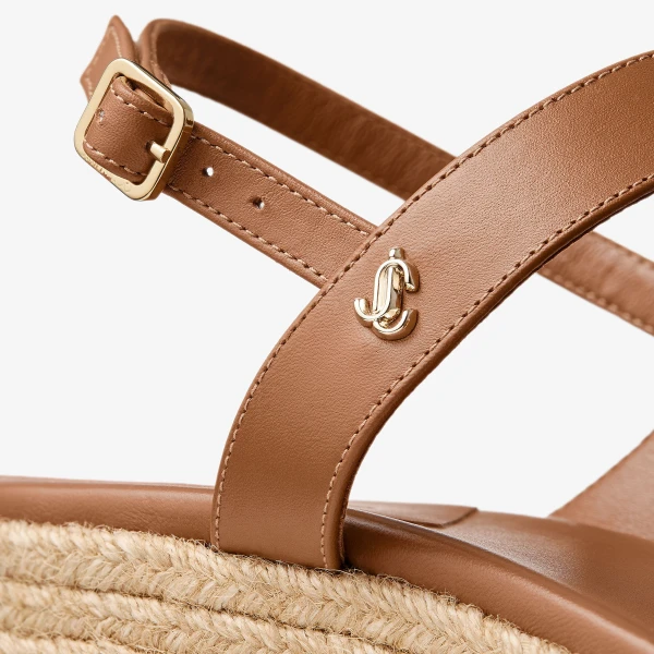 TAN Jimmy Choo Theia Wedge 60, view 3 | Sandals