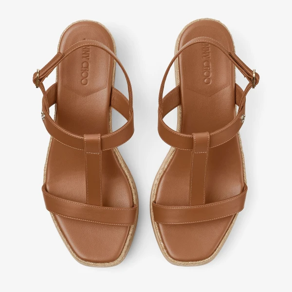 TAN Jimmy Choo Theia Wedge 60, view 4 | Sandals