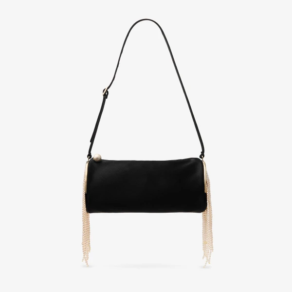 Black and Light Gold Jimmy Choo Tube Mini Bag, view 2 | Mini Bags