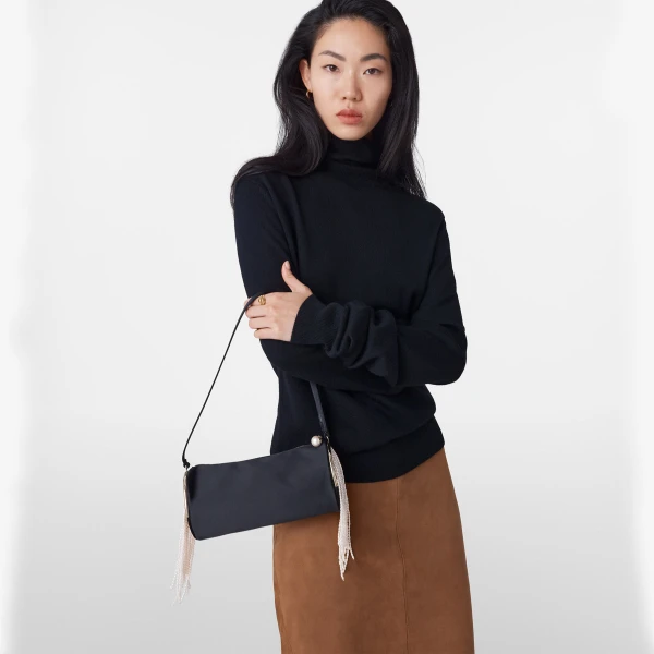 Black and Light Gold Jimmy Choo Tube Mini Bag, view 4 | Mini Bags