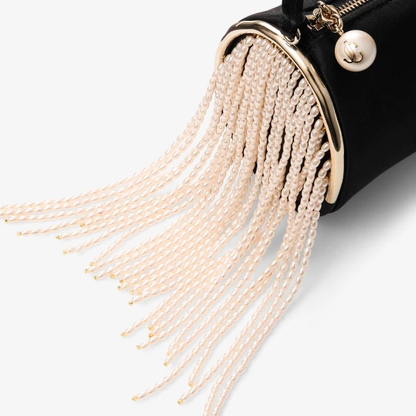 Black and Light Gold Jimmy Choo Tube Mini Bag, view 5 | Mini Bags