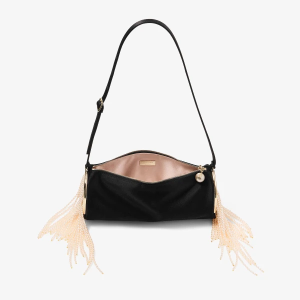 Black and Light Gold Jimmy Choo Tube Mini Bag, view 6 | Mini Bags