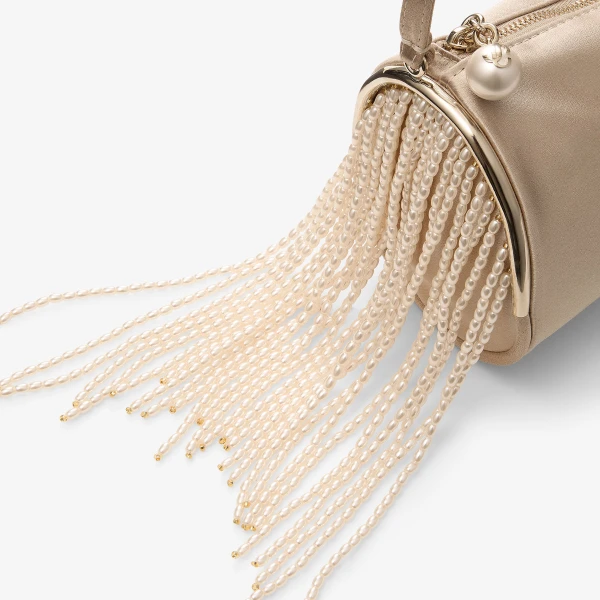 Stone and Light Gold Jimmy Choo Tube Mini Bag, view 5 | Mini Bags