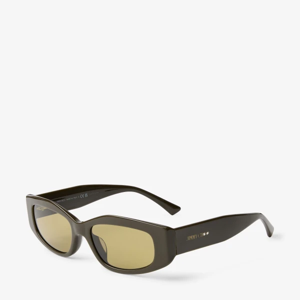 Caper Green Jimmy Choo Uma Sunglasses, view 2 | Sunglasses