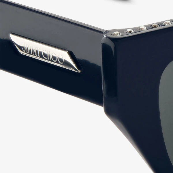 Blue and Silver Night Jimmy Choo Vale Sunglasses, view 3 | Sunglasses