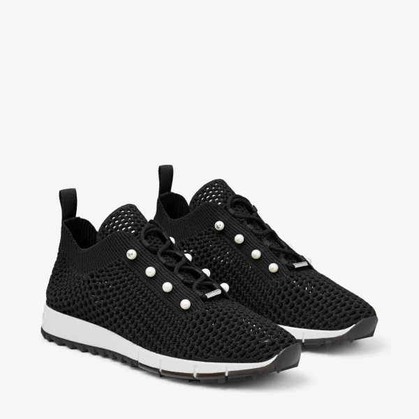 Black Mix Jimmy Choo Veles Trainers, view 2 | Sneakers