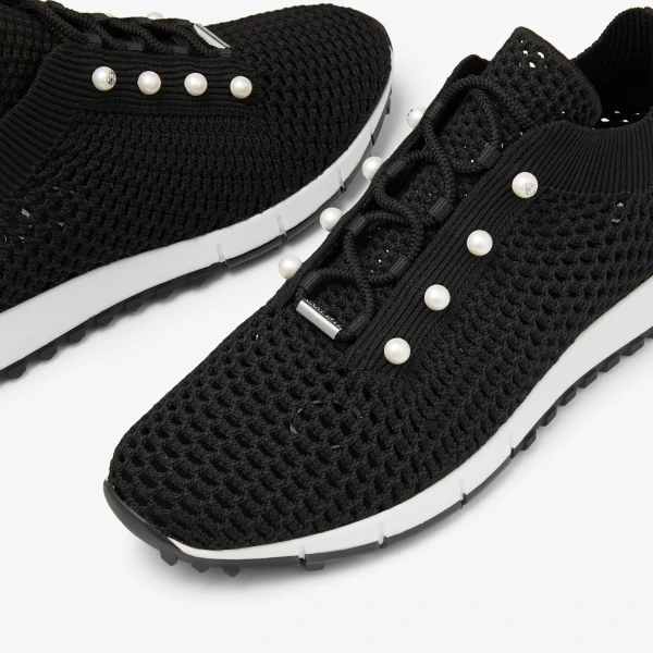 Black Mix Jimmy Choo Veles Trainers, view 3 | Sneakers