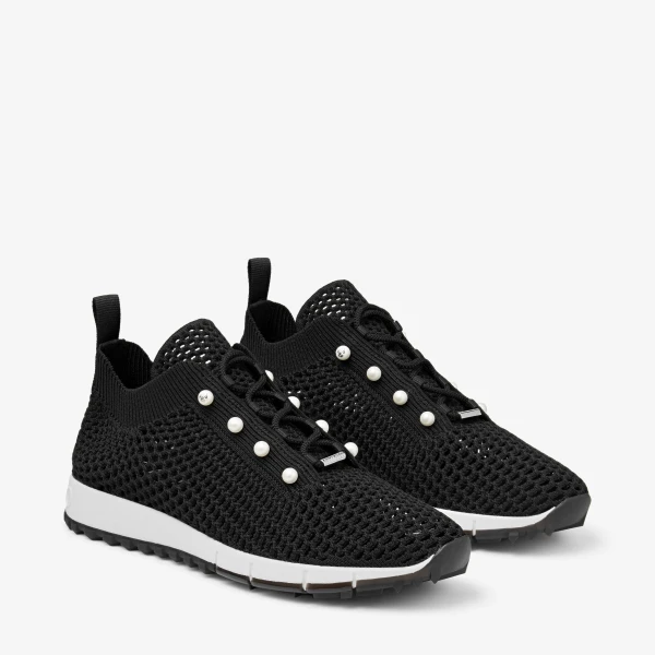 Black Mix Jimmy Choo Veles Trainers, view 2 | Sneakers