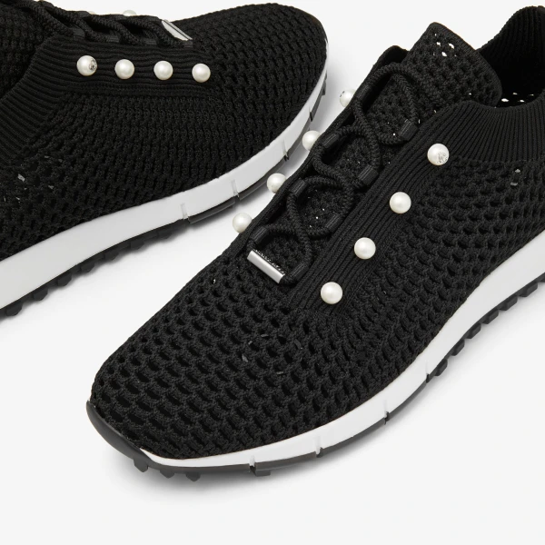 Black Mix Jimmy Choo Veles Trainers, view 3 | Sneakers