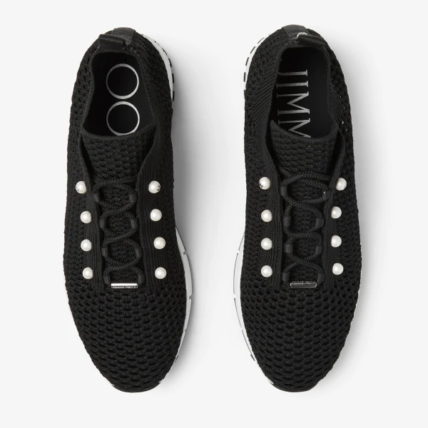 Black Mix Jimmy Choo Veles Trainers, view 4 | Sneakers