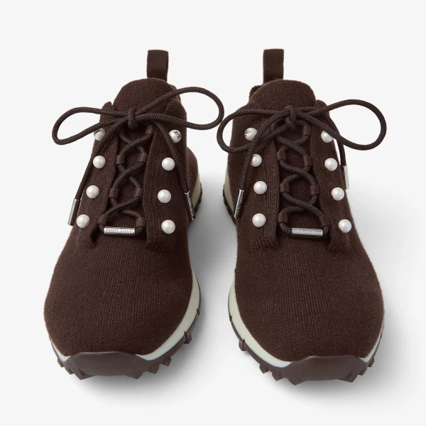 Chocolate Jimmy Choo Veles Trainers, view 4 | Sneakers