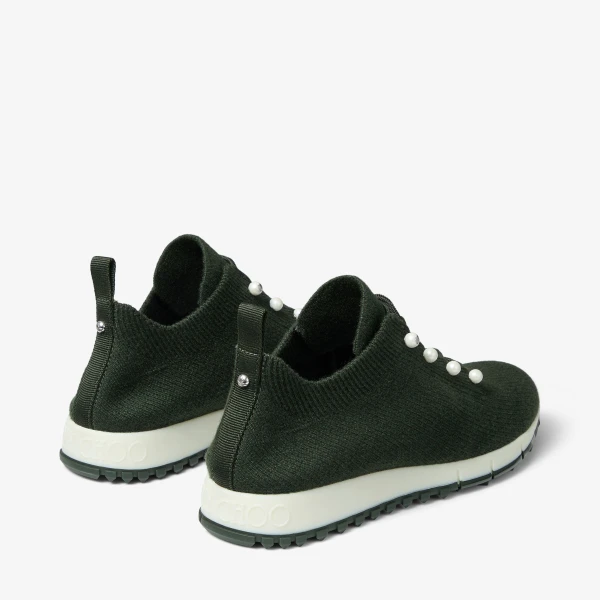 Dark Moss Green Mix Jimmy Choo Veles Trainers, view 6 | Sneakers
