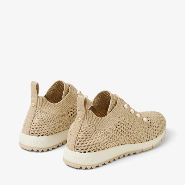 Light Soft Gold Mix Jimmy Choo Veles Trainers, view 6 | Sneakers