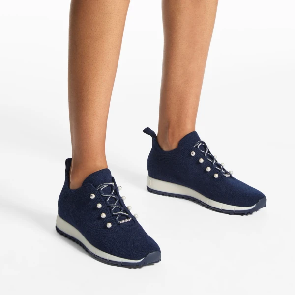 Marine Mix Jimmy Choo Veles Trainers, view 2 | Sneakers
