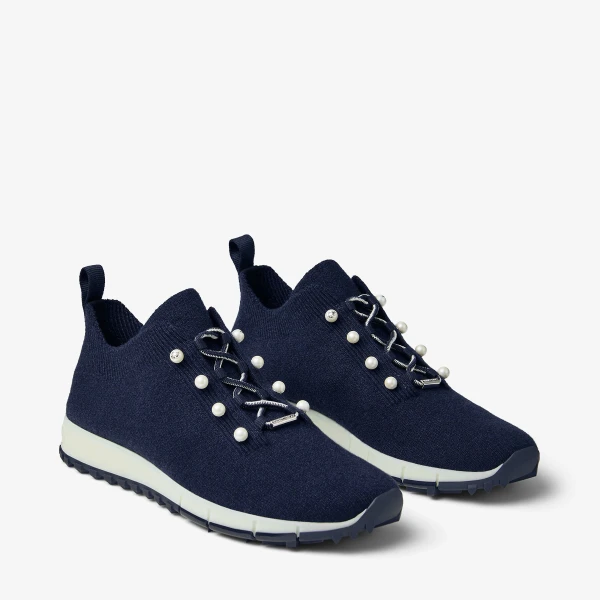 Marine Mix Jimmy Choo Veles Trainers, view 3 | Sneakers