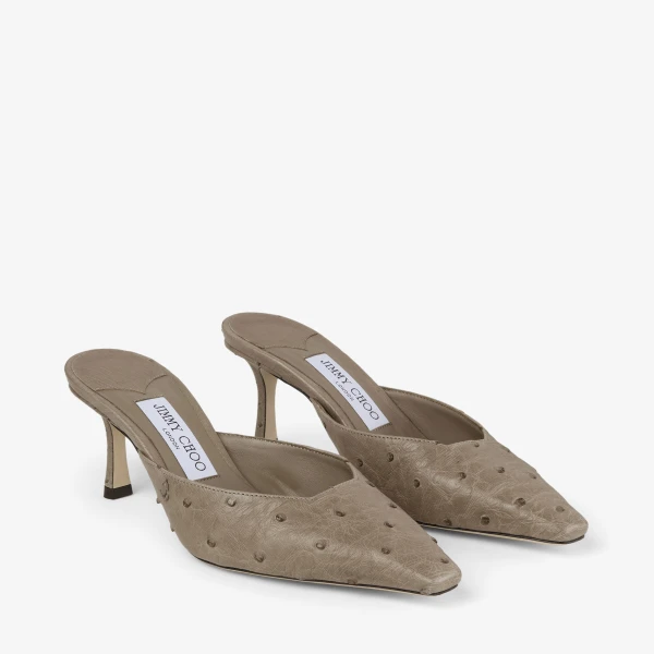 Taupe Jimmy Choo Vivi 65 Mules, view 3 | Mules