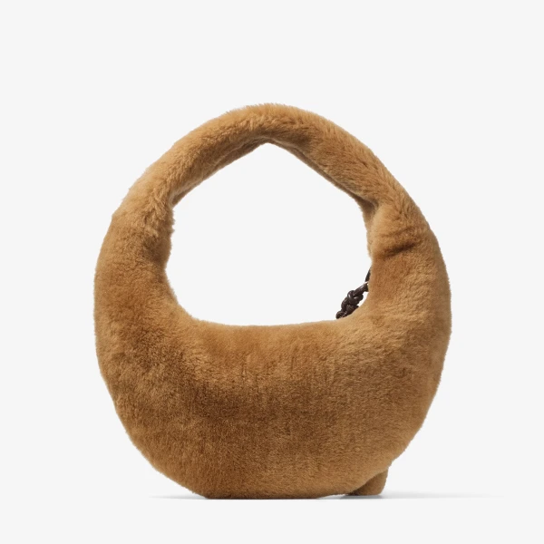 Teddy and Light Gold Jimmy Choo Winter Hobo, view 6 | Shoulder & Crossbody Bags