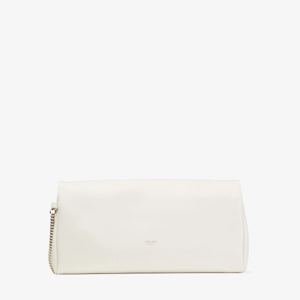 Latte and Light Gold Jimmy Choo Xandra Clutch Bag, view 6 | Clutch Bags
