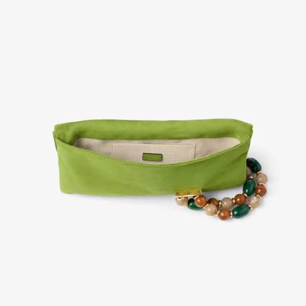 Clover and Gold Jimmy Choo Zandra Clutch Bag, view 4 | Clutch Bags