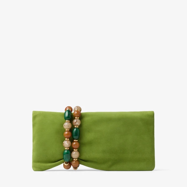 Clover and Gold Jimmy Choo Zandra Clutch Bag, view 5 | Clutch Bags
