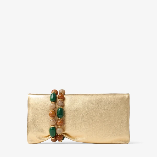 Gold and Multi Jimmy Choo Zandra Clutch Bag, view 6 | Clutch Bags