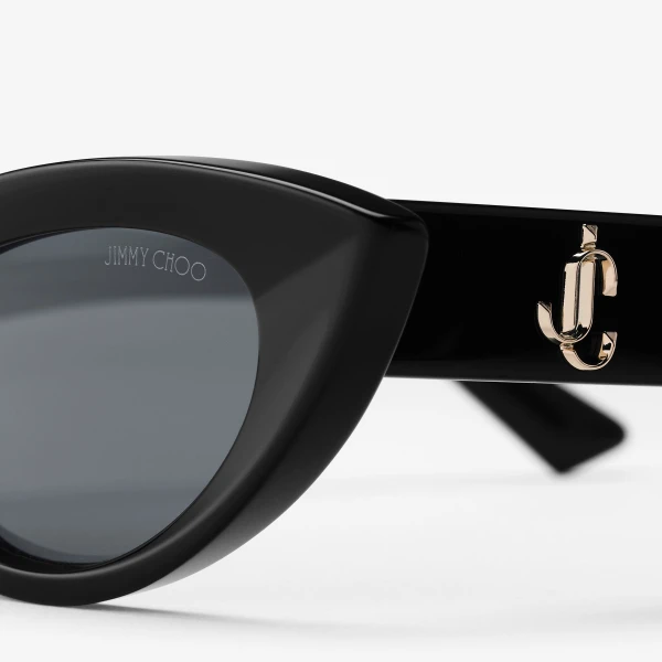 Black Jimmy Choo Zera Sunglasses, view 3 | Sunglasses